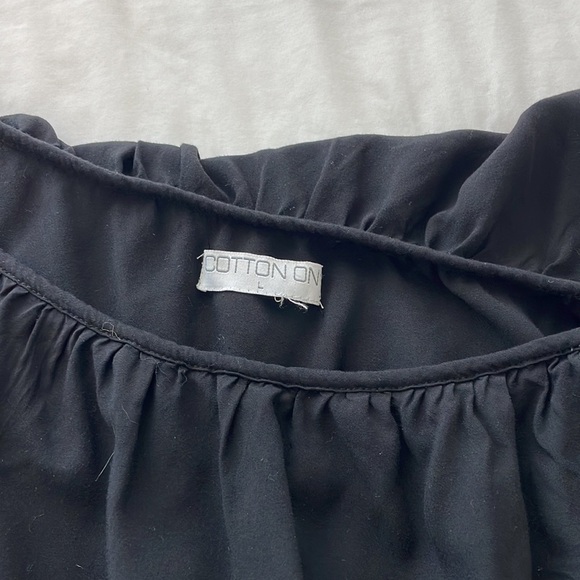 Cotton On Women’s Black One Shoulder Mini Dress with Cinched Waist - Size Large - Picture 3 of 5